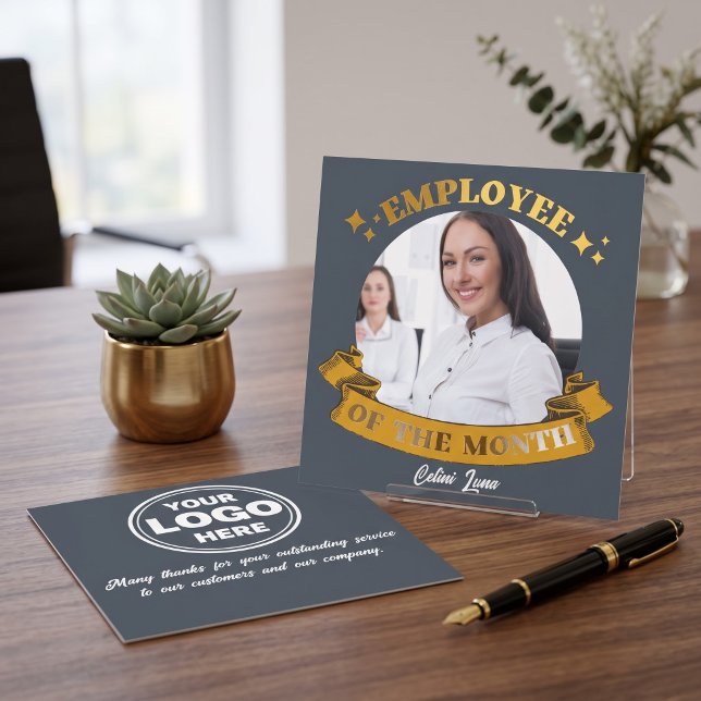 Convite Funcionário Personalizado do Mês Com Foto (Personalized Employee of the Month Photo Recognition)