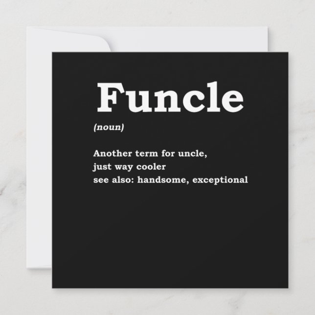 Convite Funcle Funny Uncle Family Member Best Uncle Gift (Frente)
