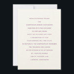 Convite Fundamentos : Bizâncio:Convite de casamento<br><div class="desc">Convite de casamento contemporâneo do ColorScheme Wedding Basics. Placas planas de 5" x 7" com envelopes brancos. Papel texturizado com texto e verso no inverno de 2010/2011,  com tendência para a cor byzantium púrpura.</div>