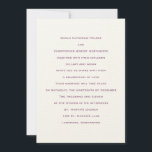 Convite Fundamentos : Bizâncio:Convite de casamento<br><div class="desc">Convite de casamento contemporâneo do ColorScheme Wedding Basics. Placas planas de 5" x 7" com envelopes brancos. Papel texturizado com texto e verso no inverno de 2010/2011,  com tendência para a cor byzantium púrpura.</div>