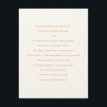 Convite Fundamentos : Tenné :Convite de casamento<br><div class="desc">Convite de casamento contemporâneo do ColorScheme Wedding Basics. Placas planas de 4, 25" x 5, 5" com envelopes brancos. Papel texturizado Ecru com texto e verso no inverno de 2010/2011,  tenné laranja.</div>