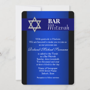 Convite Fundo azul bar mitzvah