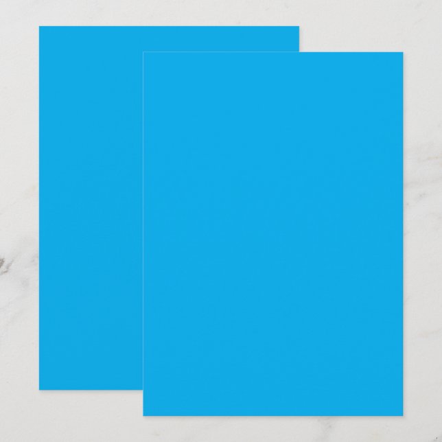 Convite Fundo Azul Ciano Sólido (Frente/Verso)