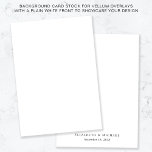 Convite Fundo Branco Chic Para Sobreposição De Vellum<br><div class="desc">Aumente seu convite para casamento em acrílico ou vellum ou salve as sobreposições de data com nosso estoque de cartão de fundo em chic, com uma frente clara para equilibrar designs de sobreposição intrincadas, e seus nomes e data de casamento em tipografia elegante no verso, acrescentando um toque pessoal aos...</div>