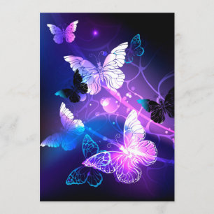 Convite Fundo com Borboletas Noturnas