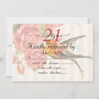 Convite Fundo Com Tiras, Rosas E Colibri Rosa