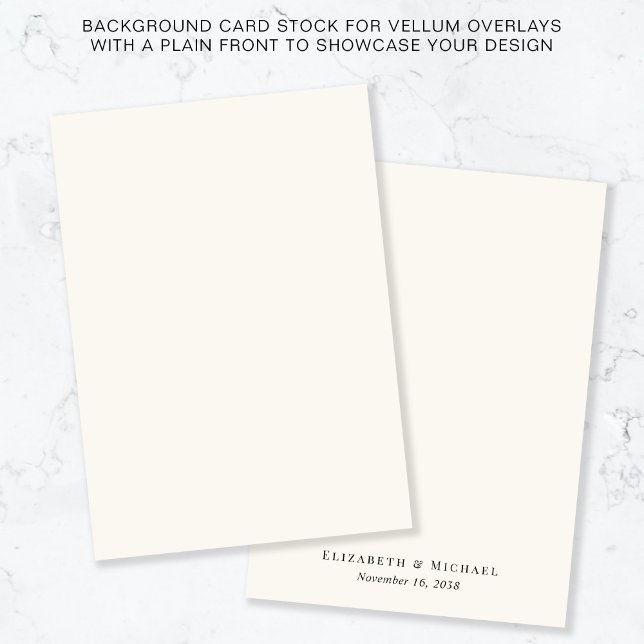 Convite Fundo Creme Monograma Para Sobreposição De Vellum (Criador carregado)