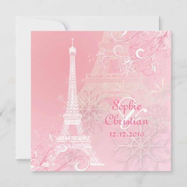 Convite FUNDO da TORRE EIFFEL INVITATIONS/DIY de (Frente)