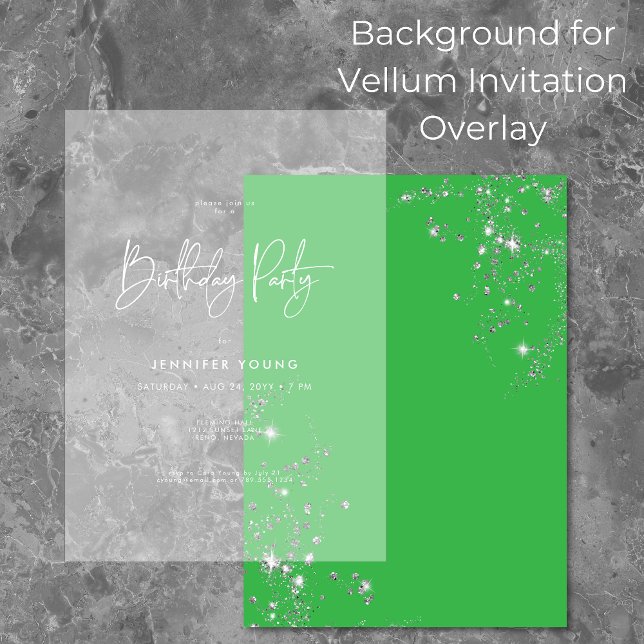 Convite Fundo de Aniversário Moderno Mínimo com Diamantes  (Criador carregado)