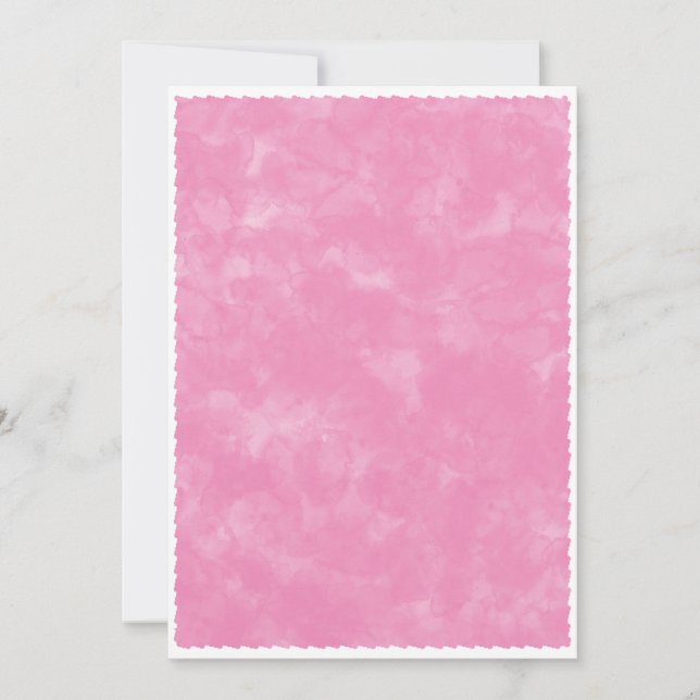 Convite Fundo de Chá de Bebê com Aquarela Rosa (Frente)