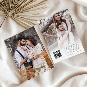 Convite Fundo de Fotografia para Casamento de Código QR Ve
