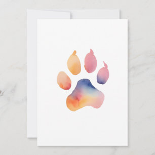 Convite Fundo de Impressão de Pata em Aquarela