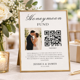 Convite Fundo de Lua de Mel Código QR e Foto Casamento