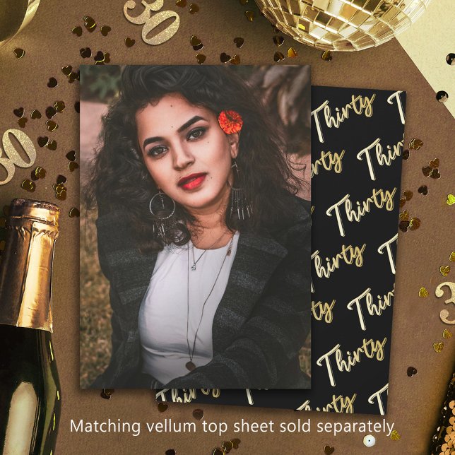 Convite Fundo de ouro preto 3aniversário de 30 anos (Criador carregado)