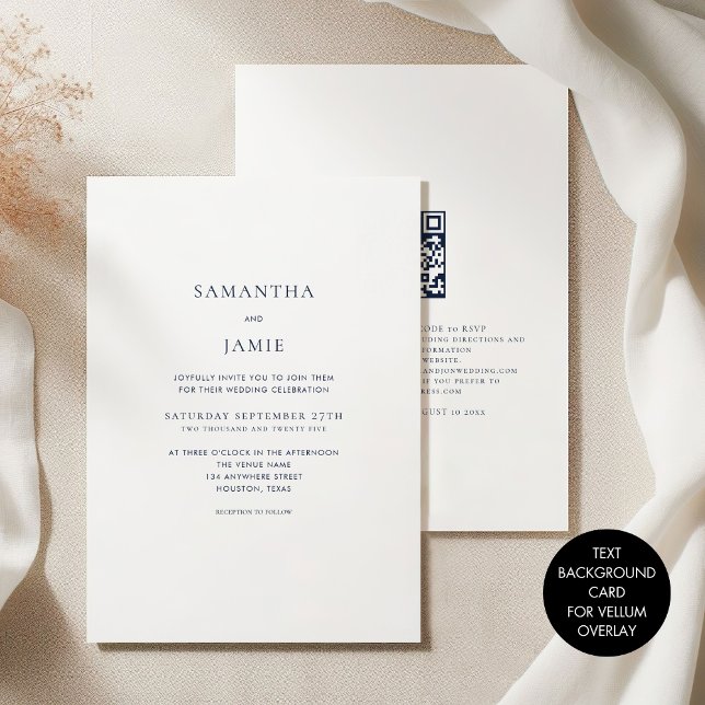 Convite Fundo de Texto Azul Mínimo para Sobreposição de Ve (Criador carregado)