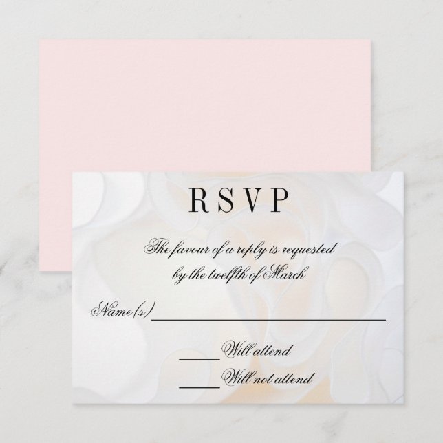 Convite Fundo de vestido de noiva - RSVP (Frente/Verso)