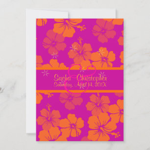 Convite Fundo do PixDezines, Tangerine Leis/hibiscus