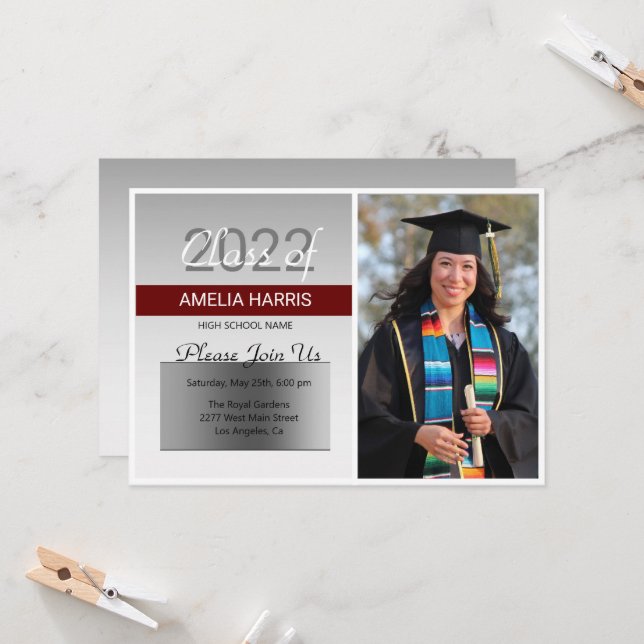 Convite Fundo do Prata de Fotografias Personalizado (Frente/Verso In Situ)