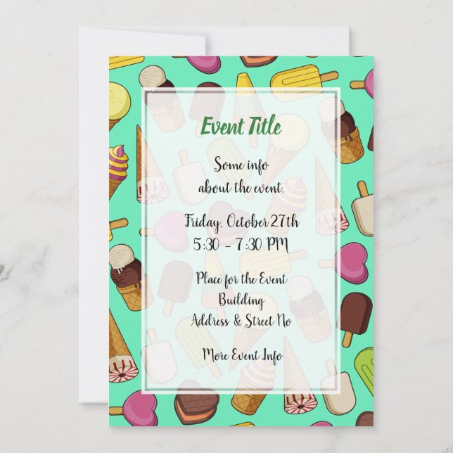 Convite Fundo do sorvete (Verso)