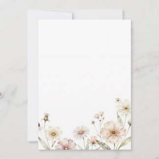 Convite Fundo em Aquarela de Borda de Flor Silvestre Suave