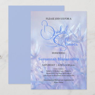 Convite Fundo Floral Azul Pastel para Chá de Noiva