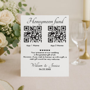 Convite Fundo Honeymoon Com 2 Código QR E Foto