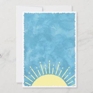 Convite Fundo personalizado de aquarela Sunshine para chá 