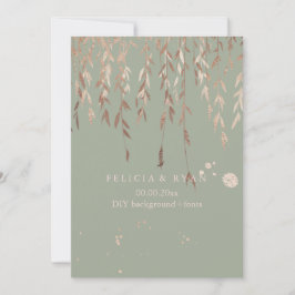 Convite Fundo PixDezines Willow/Faux Pink Dourado/DIY