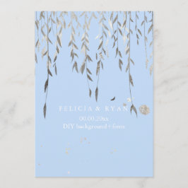 Convite Fundo PixDezines Willow/Faux Silver/DIY