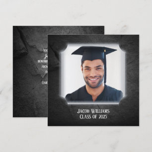 Convite Fundo preto da rocha com quadro da foto