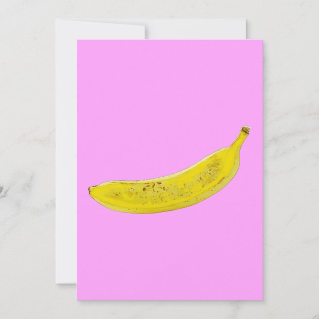Convite Fundo rosa pop Art Banana (Frente)