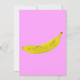 Convite Fundo rosa pop Art Banana