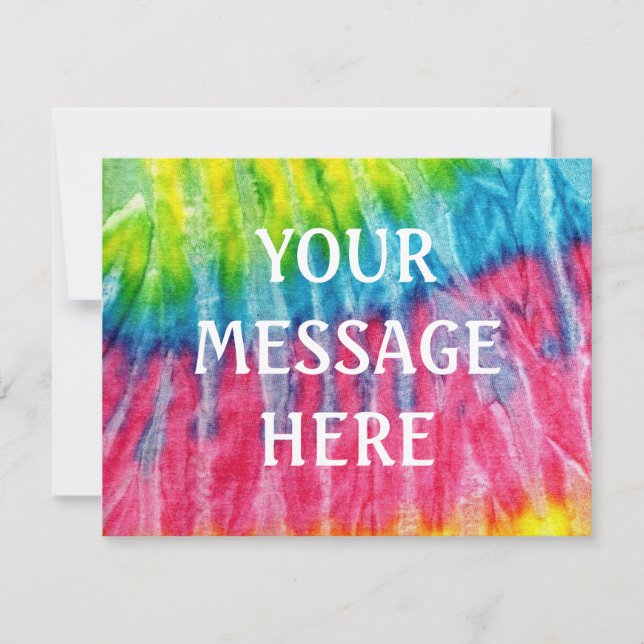 Convite Fundo tingimento tie dye - Personalize o seu (Frente)