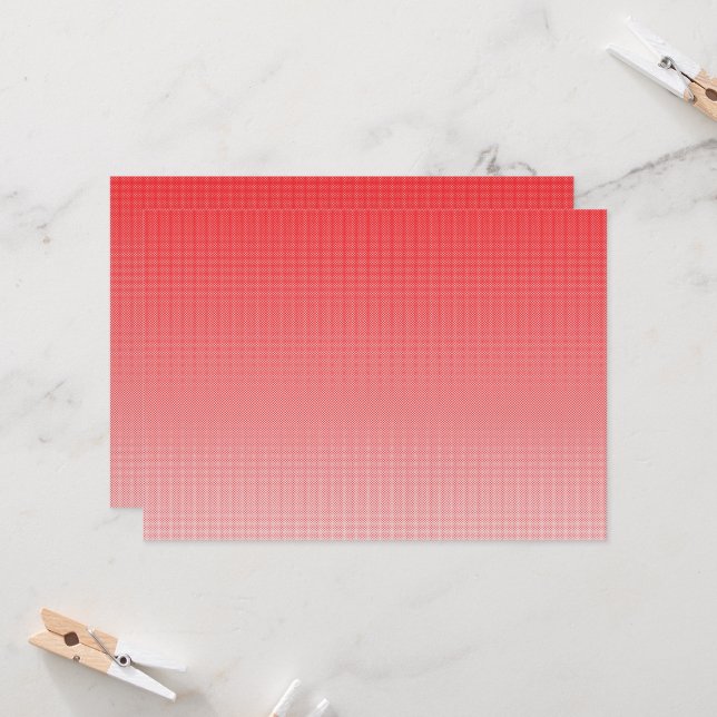 Convite fundo vermelho e branco com quadrados pequenos (Frente/Verso In Situ)