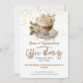 Convite Fundraiser De Café Floral
