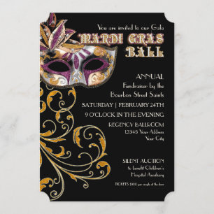 Convite Fundraiser do partido da gala da bola do carnaval