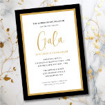 Convite Fundraiser Gala Corporativo de Script Elegante<br><div class="desc">Este elegante roteiro de Leilão Gala e convite do Fundraiser apresenta um sofisticado design oferece texto de roteiro e borda negra e dourada.</div>