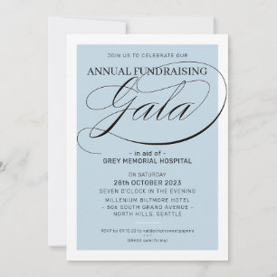 Convite FUNDRAISMO rico GALA elegante azul pálido