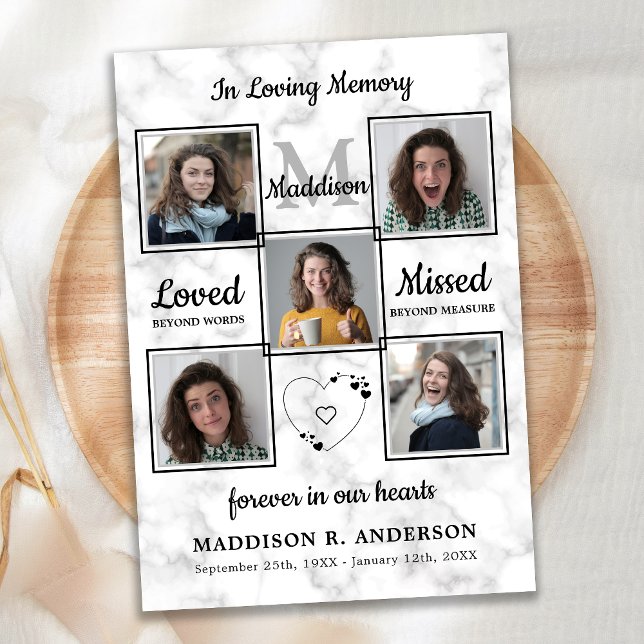 Convite Funeral 5 Fotos Memorial Celebração Da Vida (Criador carregado)