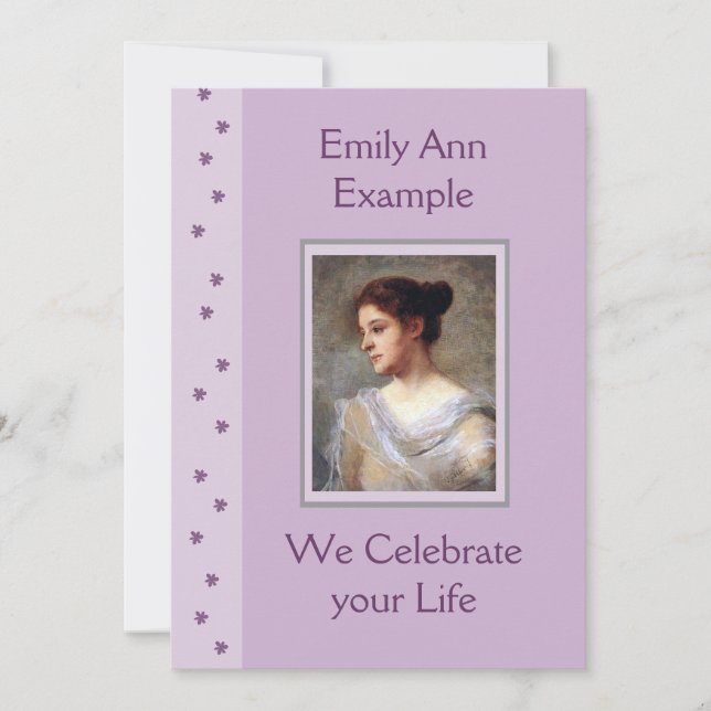 Convite Funeral/Acordar/Memorial Floral Personalizável (Frente)