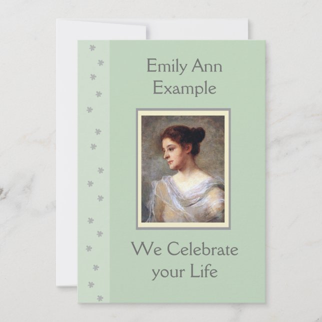 Convite Funeral/Acordar/Memorial Floral Personalizável (Frente)