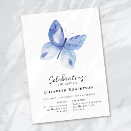 Convite Funeral Blue Butterfly