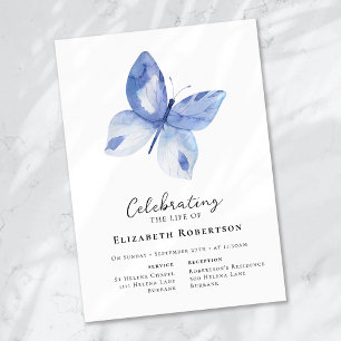 Convite Funeral Blue Butterfly