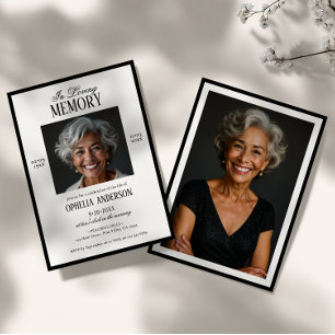 Convite Funeral de 2 Fotografias Preto e Branco Moderno El