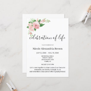 Convite Funeral de Celebração Floral Sinusca Elegante Ro