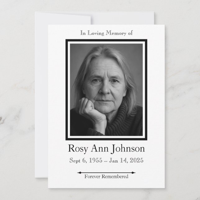 Convite Funeral De Foto De Memória De Amor (Frente)