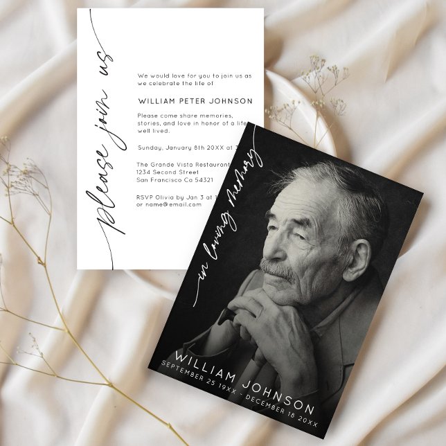 Convite Funeral de Foto de Memória de Amor (Criador carregado)