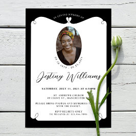 Convite Funeral de Foto de Memória Encantadora de Frame El