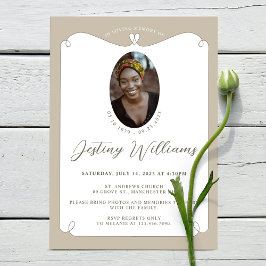 Convite Funeral de Foto de Memória Encantadora de Frame El