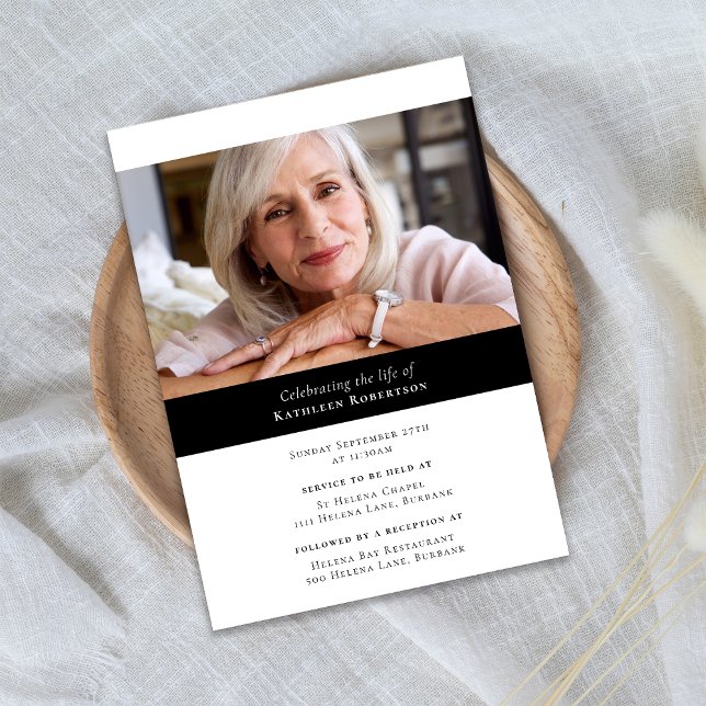 Convite Funeral de Foto Minimalista Moderno (Criador carregado)